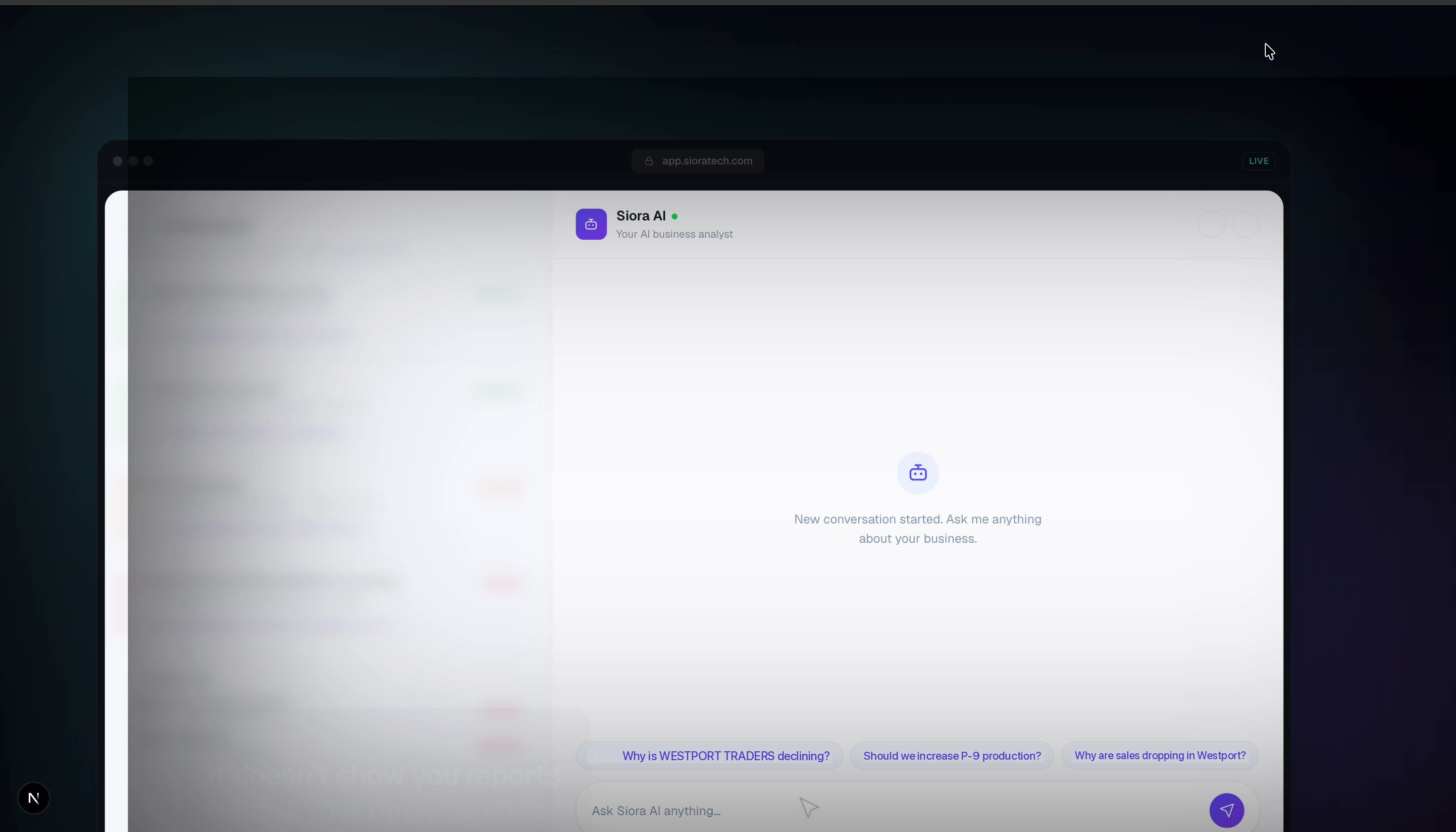 Siora Loyalty AI interface