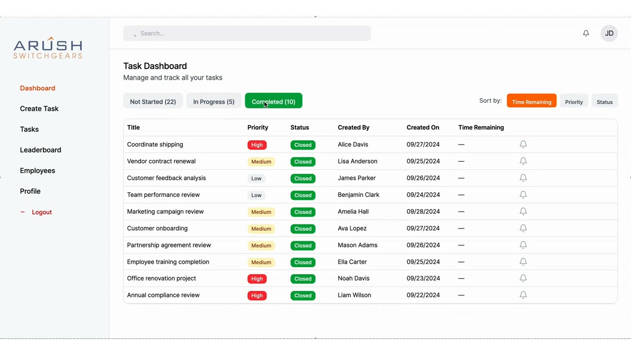 Taskify interface